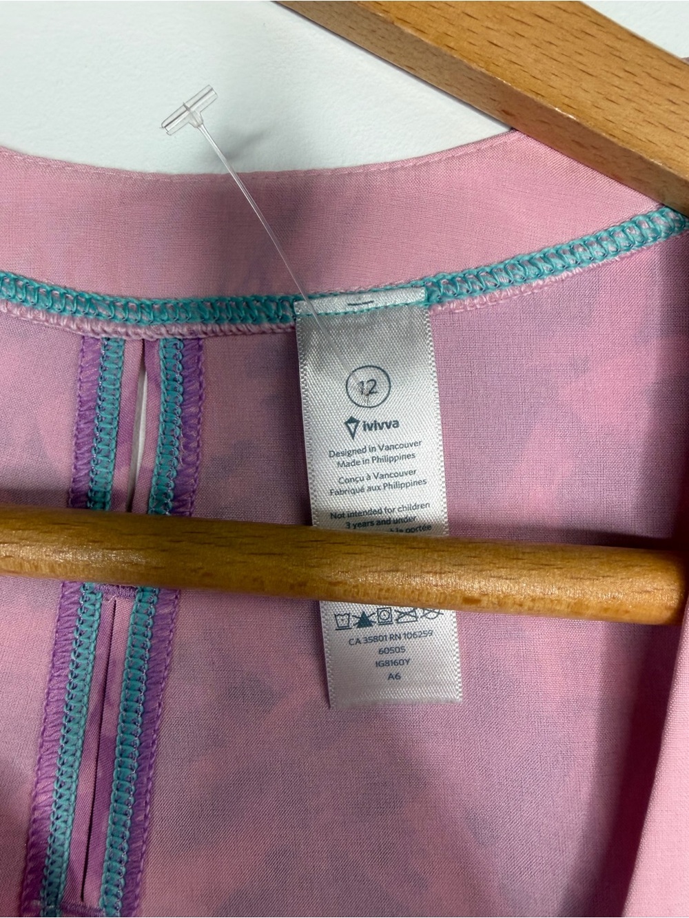 Lululemon Ivivva Girls Pink Purple Print Athletic Dress Size 12 - Picture 4 of 4